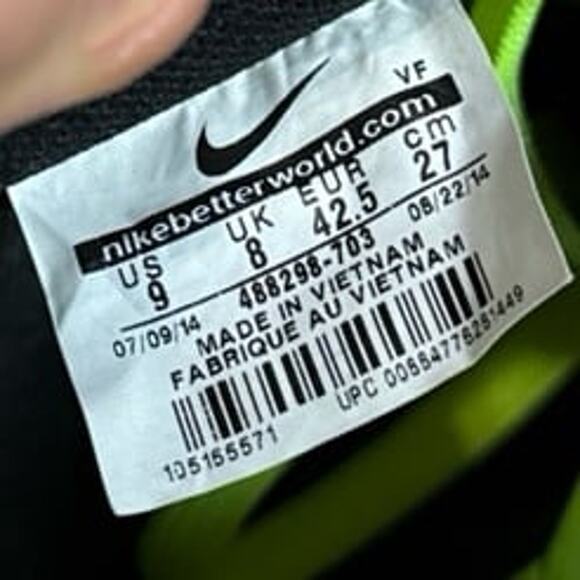 2014 Nike Air Force 1 Neon Volt Black